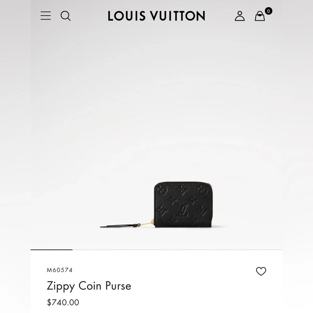 Louis Vuitton Dark Brown Monogram Embossed Leather Zip Wallet